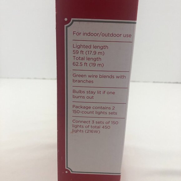 Holiday Time Clear 300 Mini Holiday Lights Green Wire Indoor/Outdoor 62.5 ft ea - Picture 10 of 13